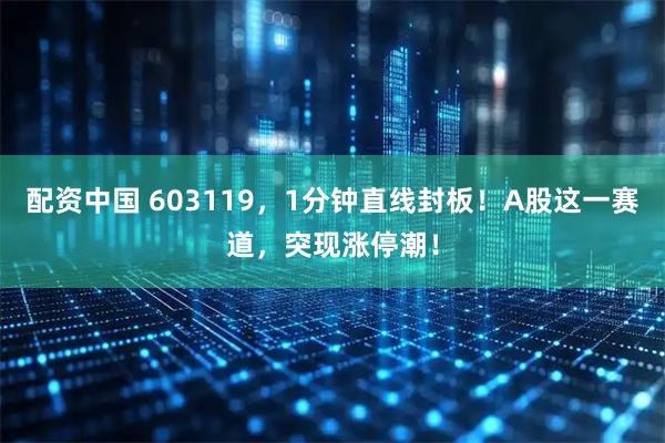 配资中国 603119，1分钟直线封板！A股这一赛道，突现涨停潮！