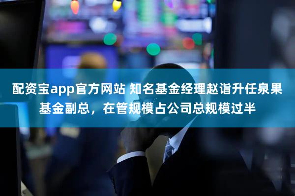 配资宝app官方网站 知名基金经理赵诣升任泉果基金副总，在管规模占公司总规模过半